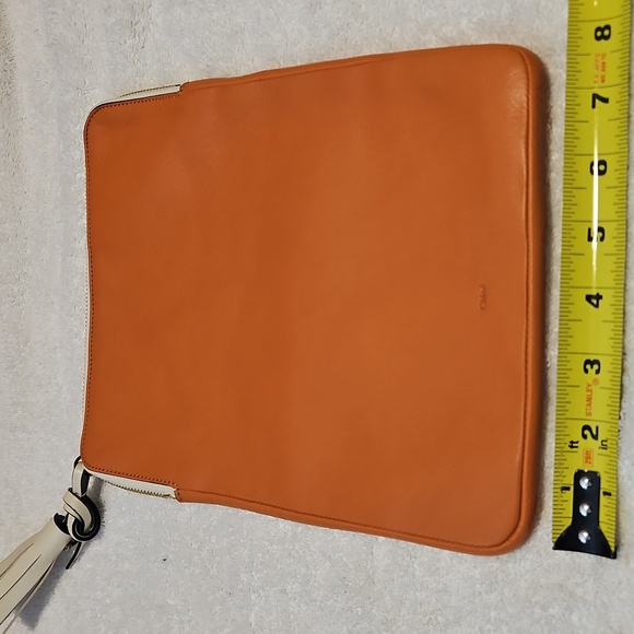 Chloe Orange Leather Pouch with Tassel - Picture 6 of 10